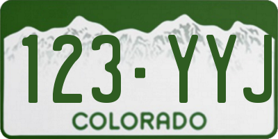 CO license plate 123YYJ