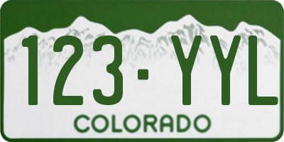 CO license plate 123YYL