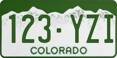 CO license plate 123YZI