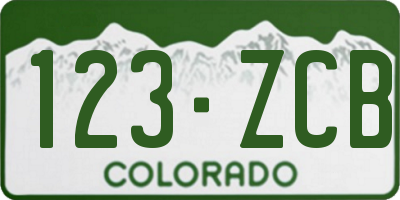 CO license plate 123ZCB