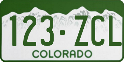 CO license plate 123ZCL