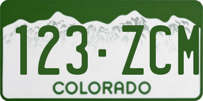 CO license plate 123ZCM