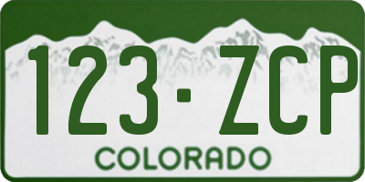 CO license plate 123ZCP