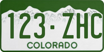 CO license plate 123ZHC