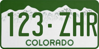 CO license plate 123ZHR