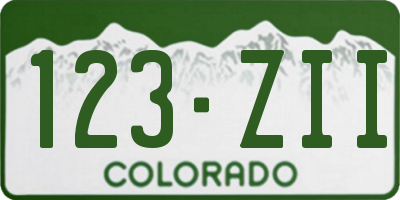 CO license plate 123ZII