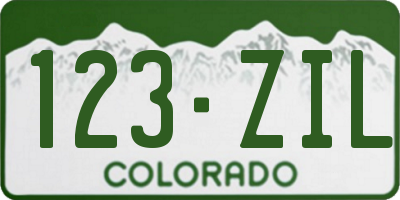 CO license plate 123ZIL