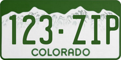 CO license plate 123ZIP
