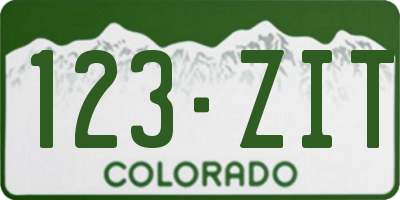 CO license plate 123ZIT