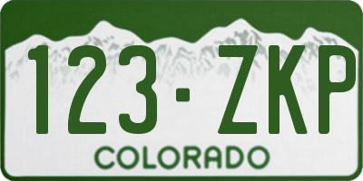 CO license plate 123ZKP
