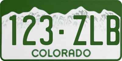 CO license plate 123ZLB