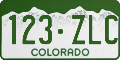 CO license plate 123ZLC