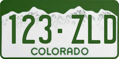 CO license plate 123ZLD