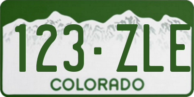 CO license plate 123ZLE