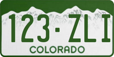 CO license plate 123ZLI