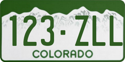 CO license plate 123ZLL