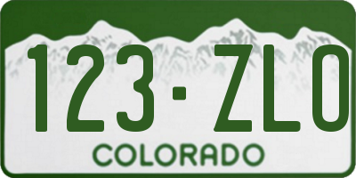 CO license plate 123ZLO