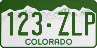CO license plate 123ZLP