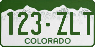 CO license plate 123ZLT