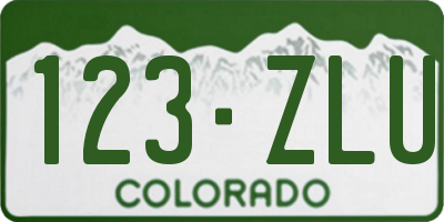 CO license plate 123ZLU