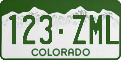 CO license plate 123ZML