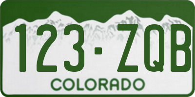 CO license plate 123ZQB