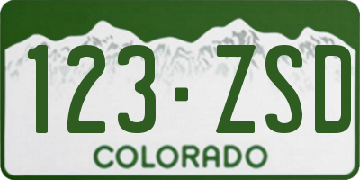CO license plate 123ZSD