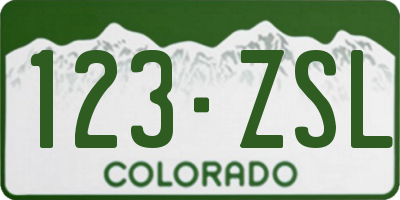 CO license plate 123ZSL