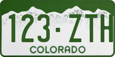 CO license plate 123ZTH