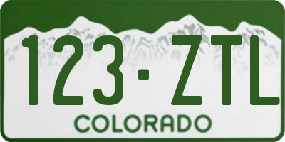 CO license plate 123ZTL