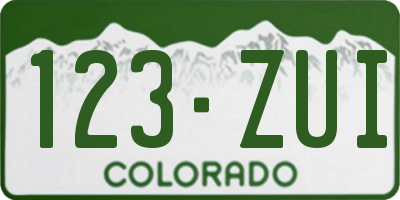 CO license plate 123ZUI