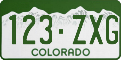 CO license plate 123ZXG