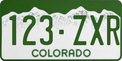CO license plate 123ZXR
