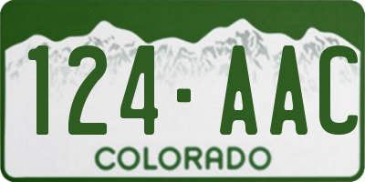 CO license plate 124AAC