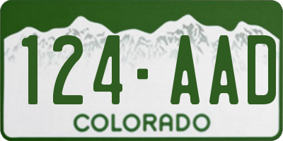 CO license plate 124AAD