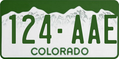 CO license plate 124AAE