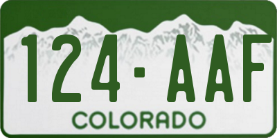 CO license plate 124AAF