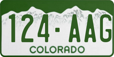CO license plate 124AAG