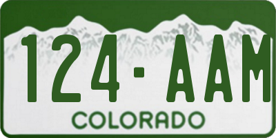 CO license plate 124AAM