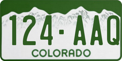 CO license plate 124AAQ
