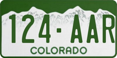 CO license plate 124AAR