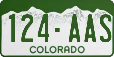 CO license plate 124AAS