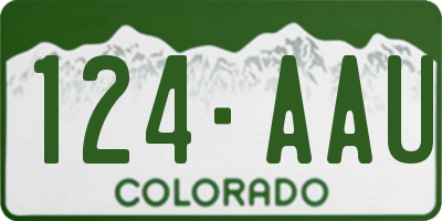 CO license plate 124AAU