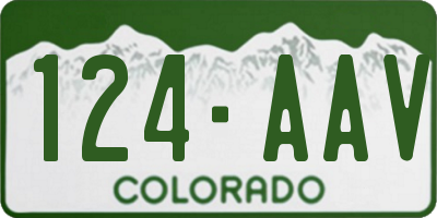 CO license plate 124AAV
