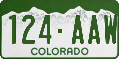 CO license plate 124AAW