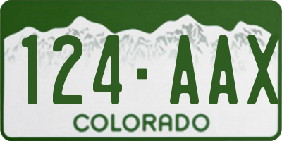 CO license plate 124AAX