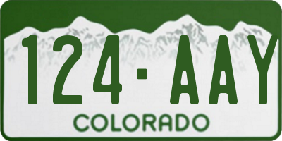 CO license plate 124AAY