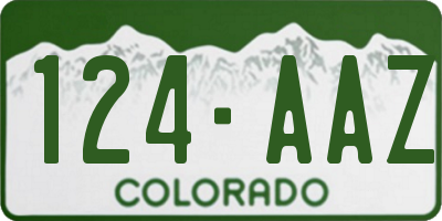 CO license plate 124AAZ