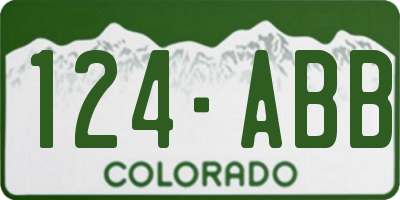 CO license plate 124ABB