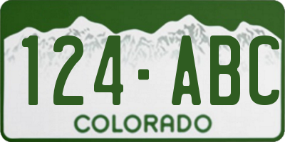 CO license plate 124ABC